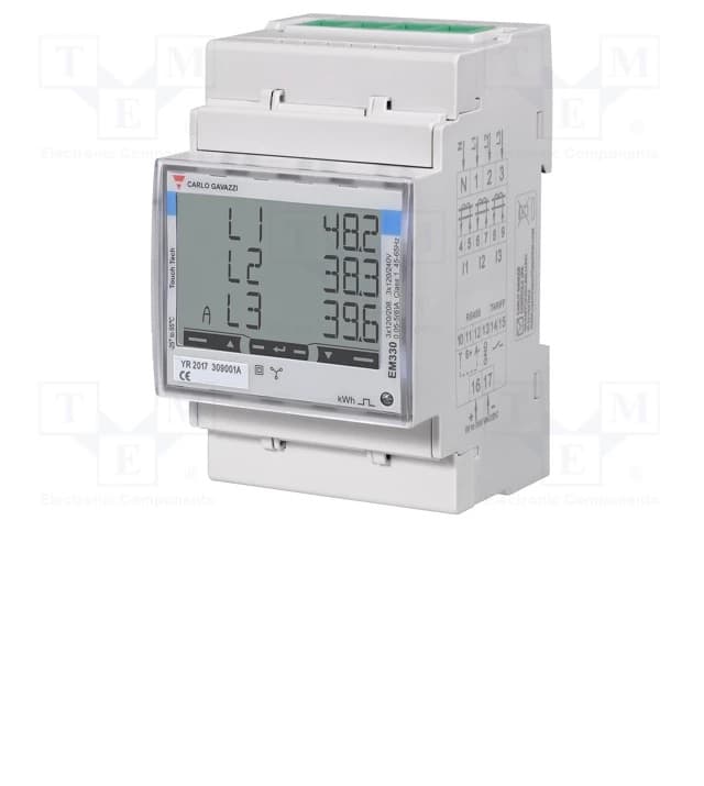 Carlo Gavazzi skaitītājs EM330, trīsfāžu 400 V, RS485 Modbus, MID