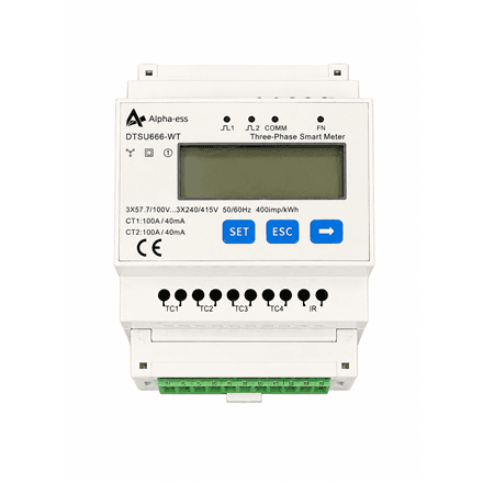 AlphaESS viedais skaitītājs DTSU666 ar 3 CT, 400 V / 100 A — attēls 1