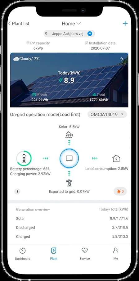 Growatt ShinePhone lietotne — ražošana, patēriņš un akumulators reāllaikā